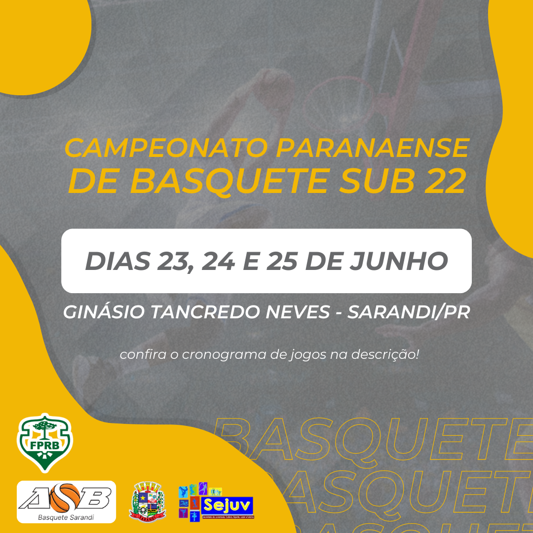 Sarandi estará sediando jogos do Campeonato Paranaense de Basquete Sub 22